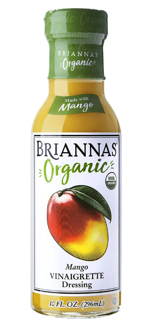 Briannas Organic Vinaigrette Dressing Mango 10 fl oz (Pack of 2)