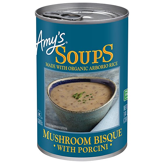 Amy’s Mushroom Bisque with Porcini Soup 14 Oz, Pack of 2