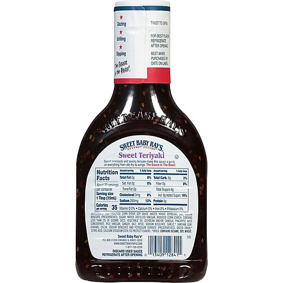 Sweet Baby Ray's Sweet Teriyaki Sauce & Marinade 16 fl oz (Pack of 4)