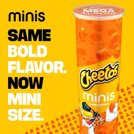 Cheetos Brand Minis Flamin’ Hot Cheese Flavored Canister, 3.625 oz, Pack of 3