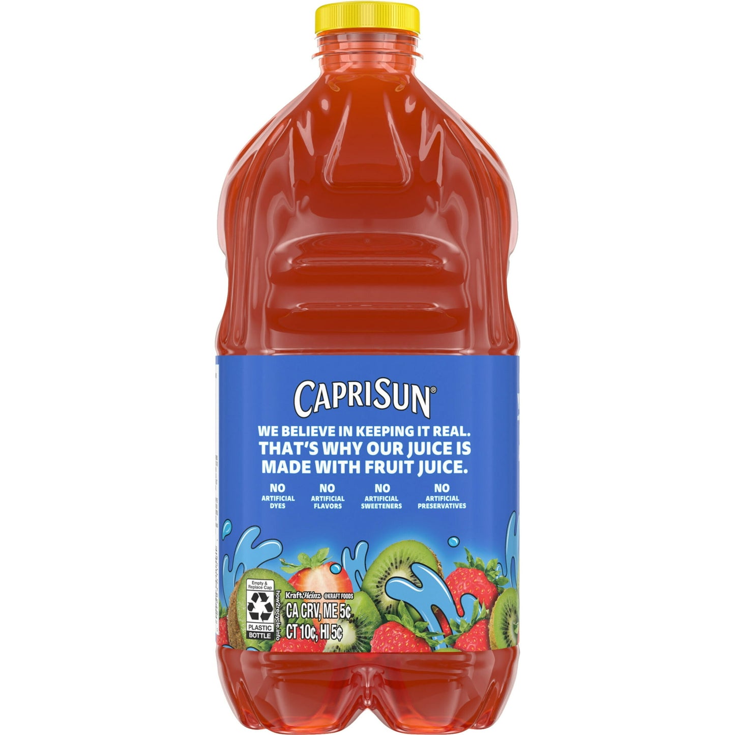 Capri Sun Strawberry Kiwi Flavored Juice Drink Blend, 64 oz Bottle, Pack of 4