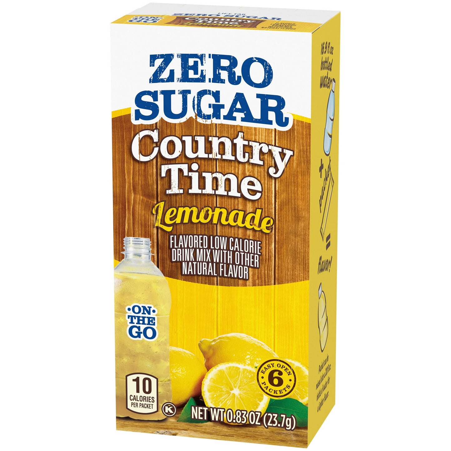 Country Time On-The-Go Powdered Drink Mix, Zero Sugar Lemonade, 6 ct, 0.83 oz - Packets, Pack of 5