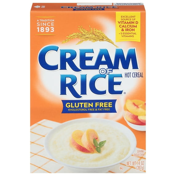 Cream of Rice Gluten Free Hot Cereal, 2.5 Minute, Kosher, Shelf-Stable, 14 oz Box (Pack of 4)