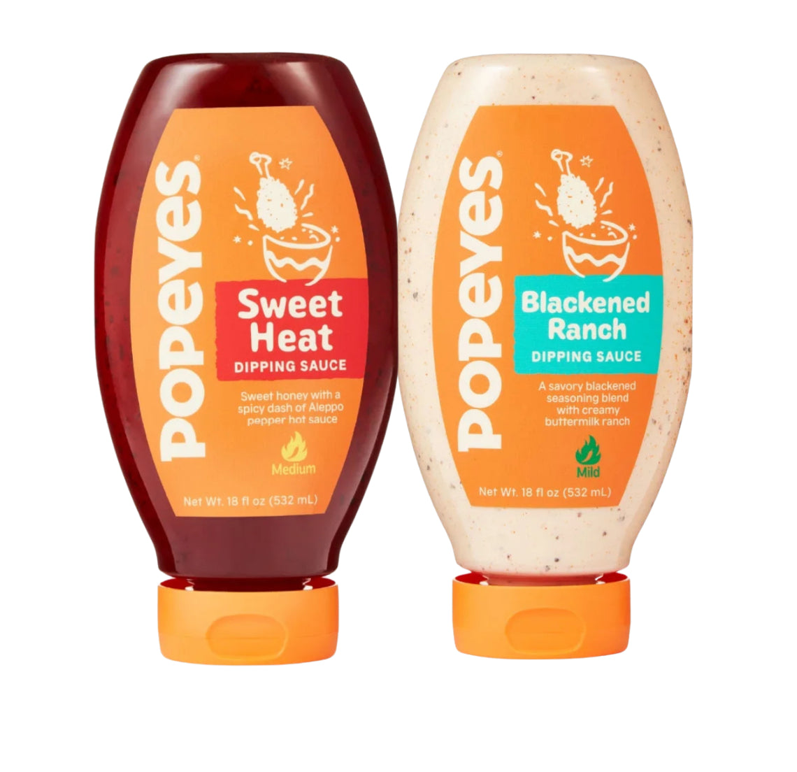 Popeyes Sauce Variety Pack, 18 fl. oz (Sweet Heat and Blackened Ranch)