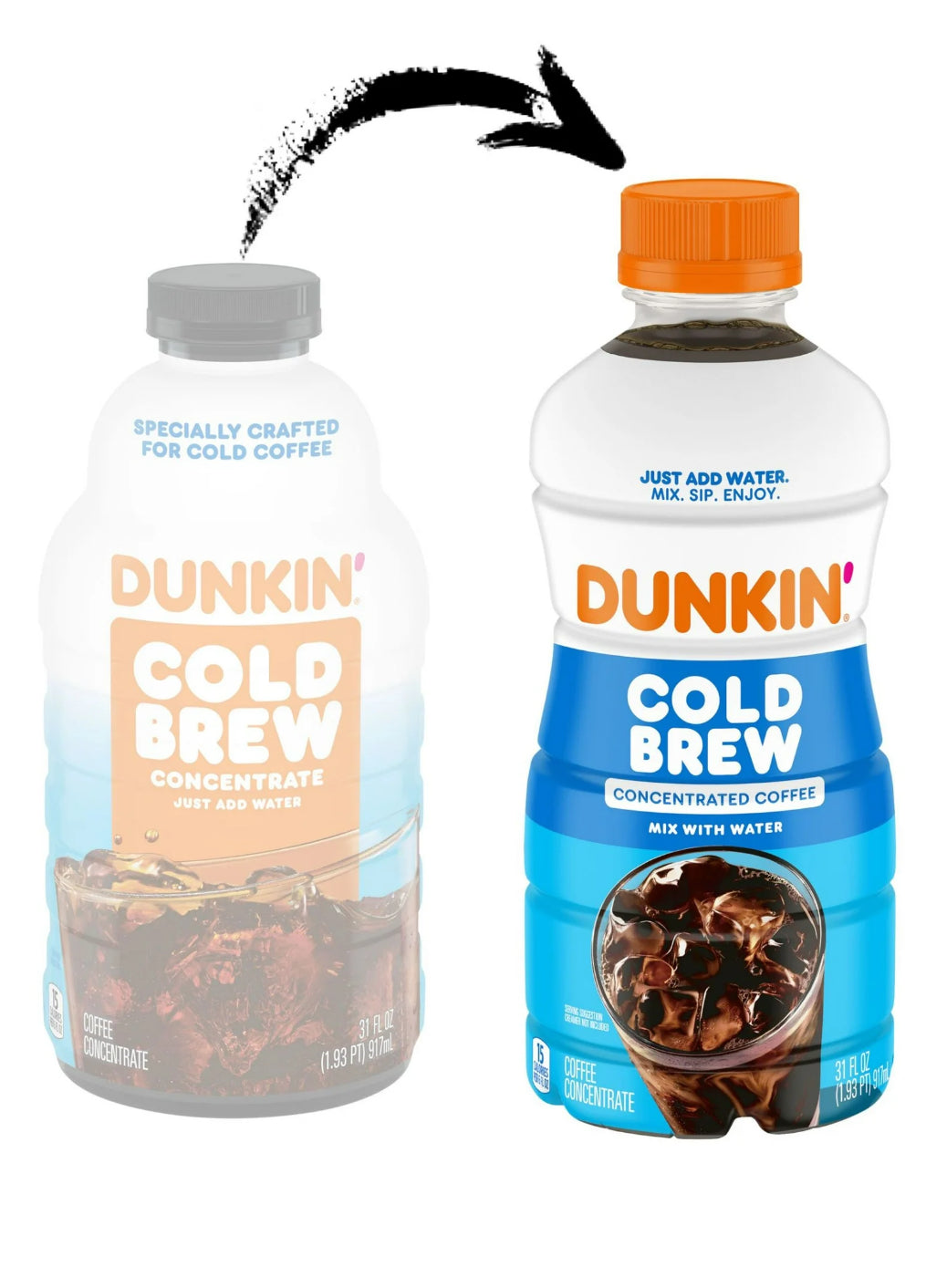 Dunkin Black Cold Brew Coffee Concentrate, 31 Oz. (Pack of 2)