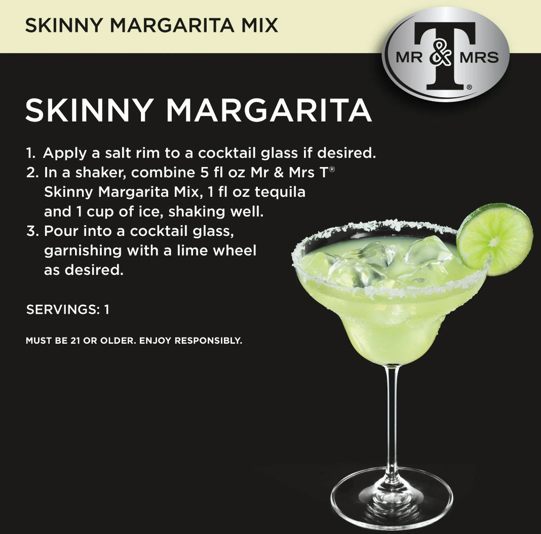 Mr & Mrs T Skinny Margarita Mix, 1.75 L, (Pack of 3)