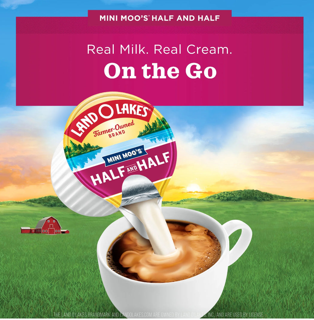 Land O Lakes Mini Moo’s Half And Half Creamer Singles, 24 Count (Pack of 4)