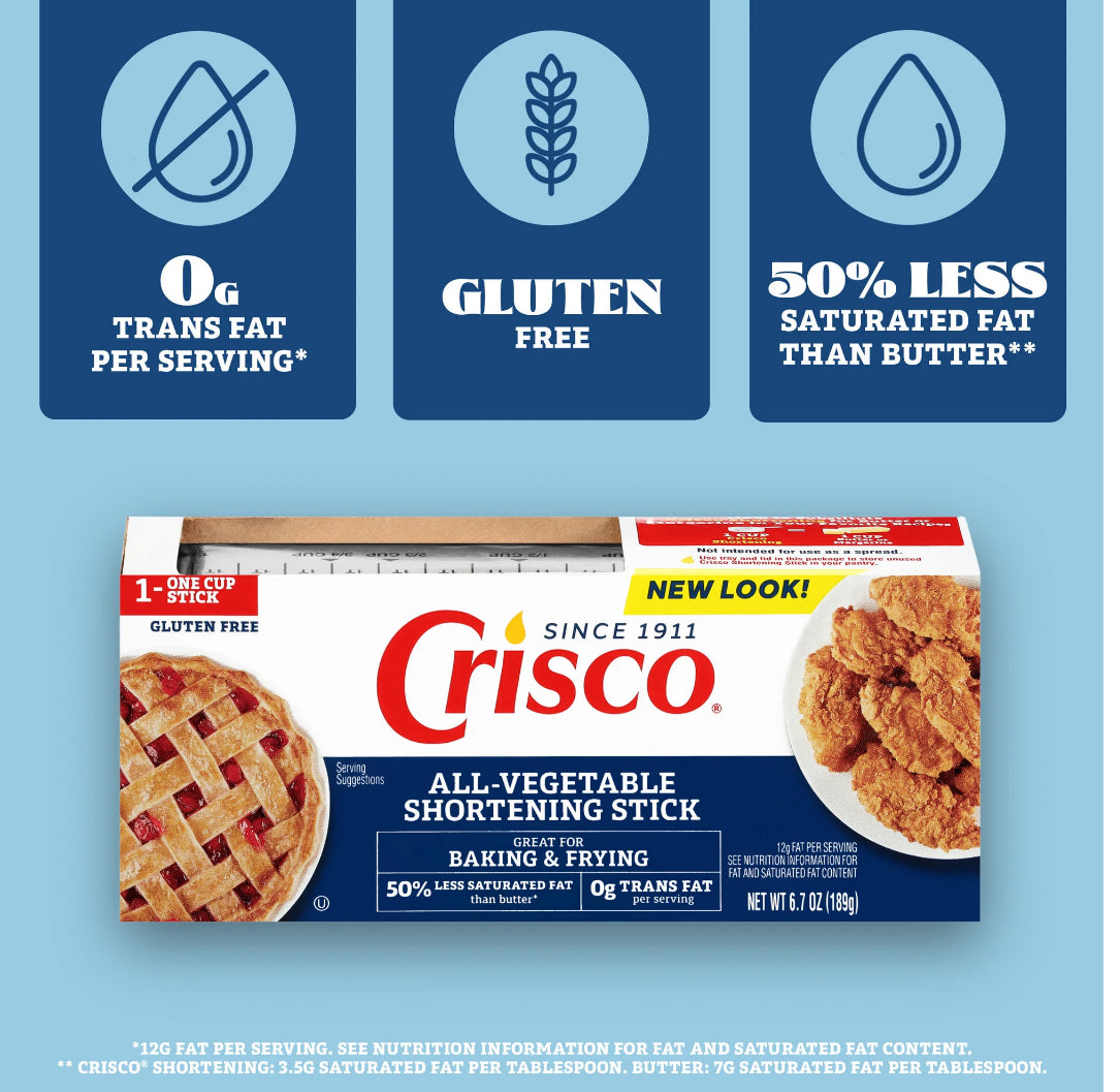 Crisco All-Vegetable Shortening Baking Stick, 6.7 oz (Pack of 4)