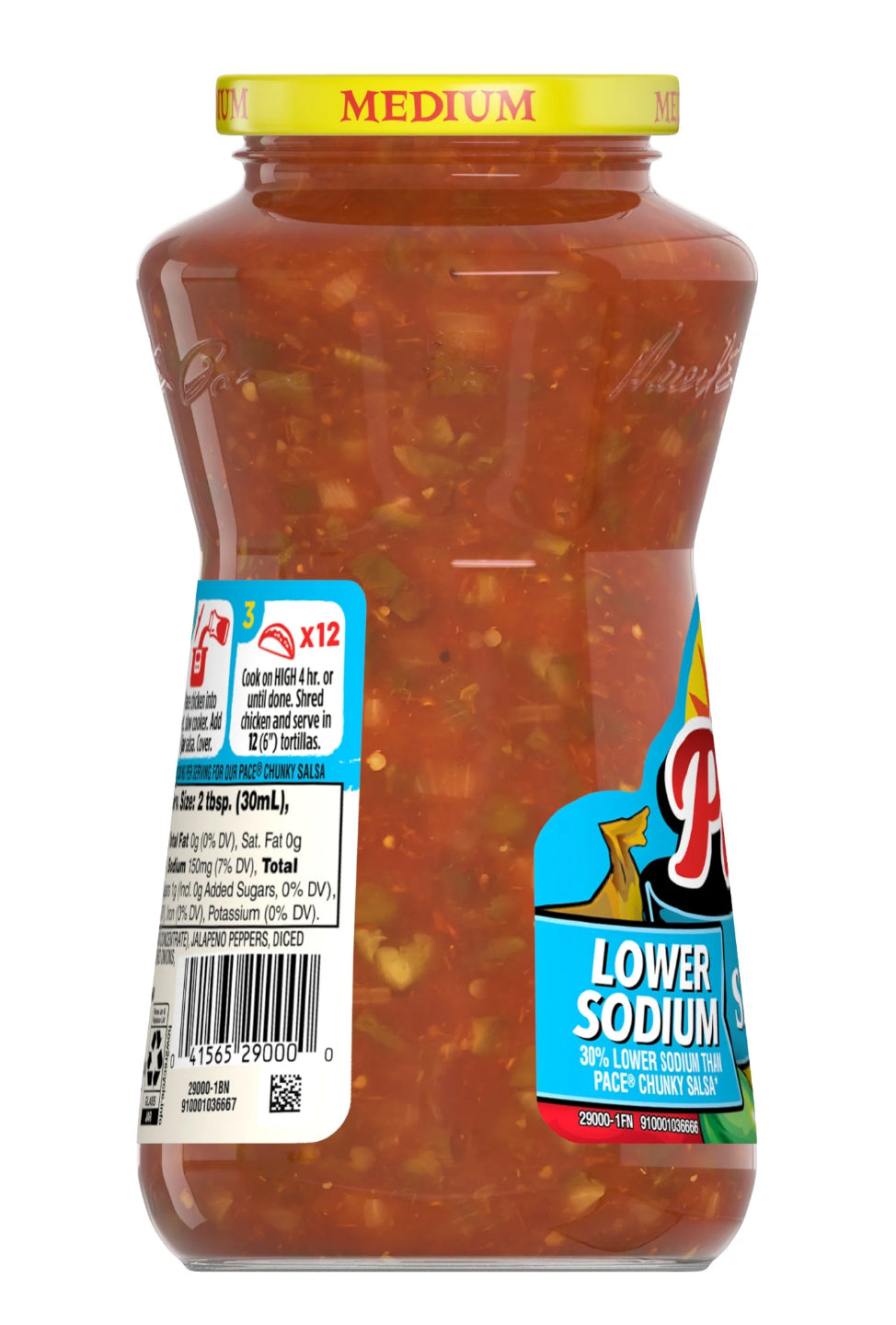 Pace Lower Sodium Chunky Medium Salsa, 16 oz Jar