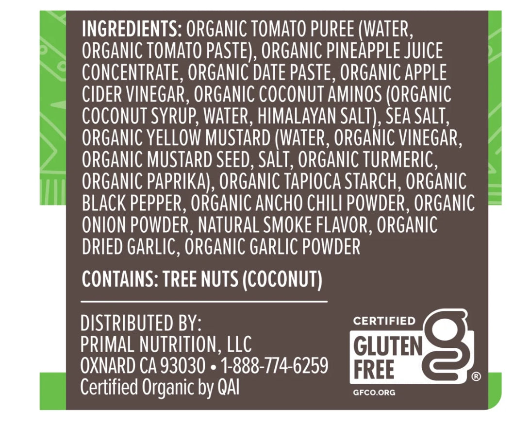 Primal Kitchen Organic Hawaiian Style BBQ Sauce, 8.5 oz (Pack of 2)