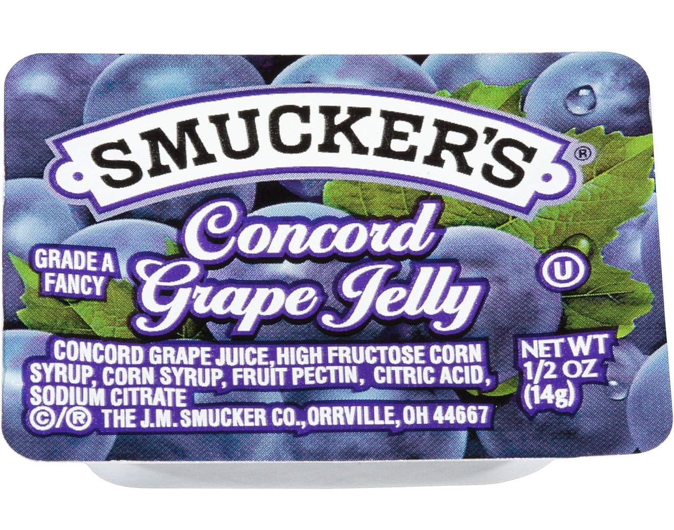 Smucker's Strawberry Jam, Mixed Fruit and Concord Grape Jelly Assortment, (0.5 Ounce) 200 Count