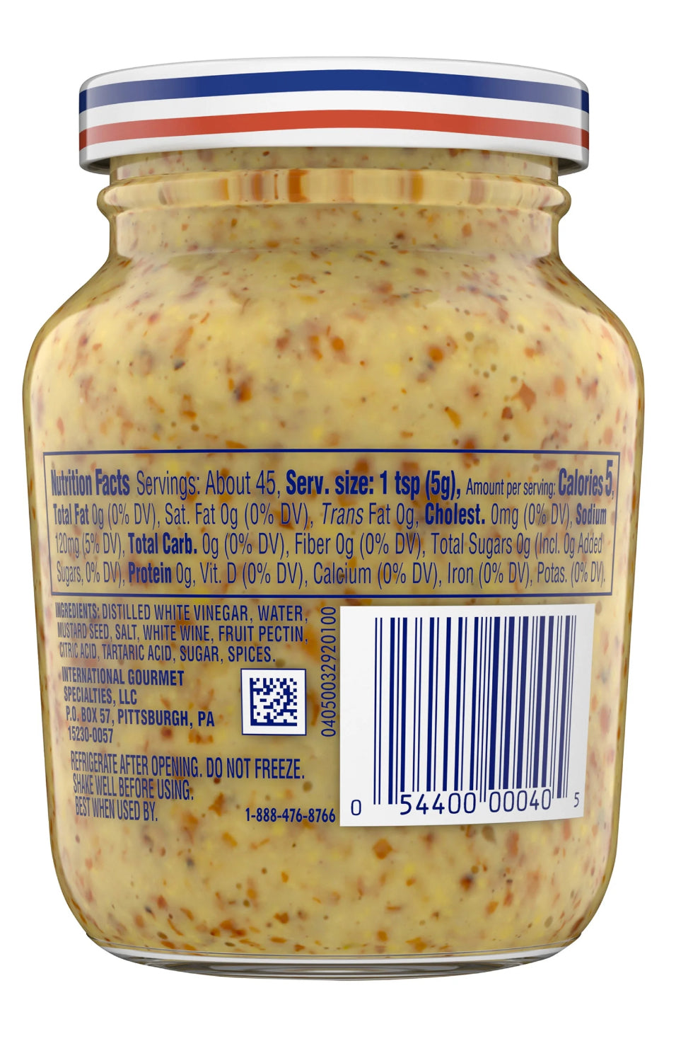Grey Poupon Country Dijon Coarse Ground Mustard, 8 oz. Jar (Pack of 2)