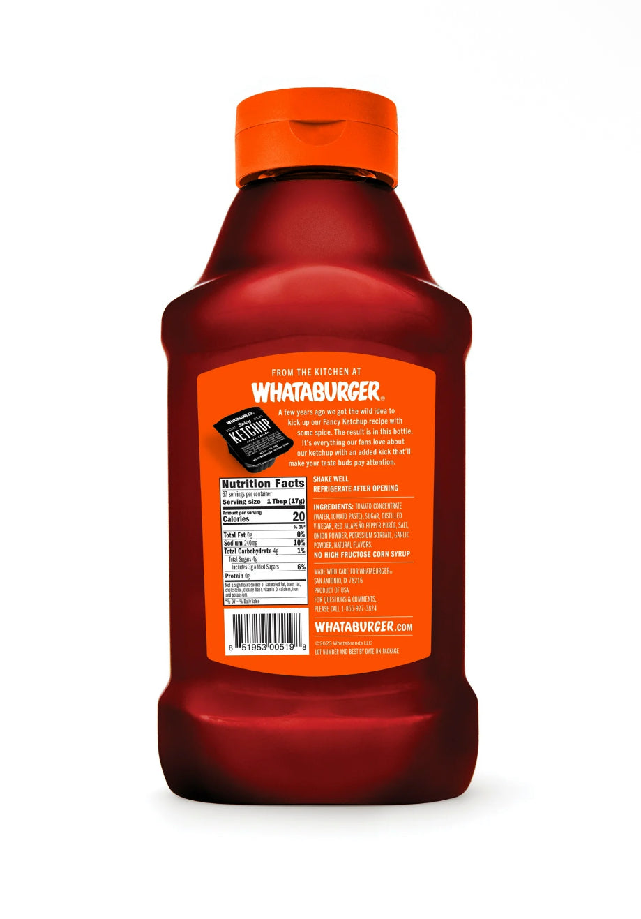 Whataburger Fancy Ketchup and Spicy Ketchup, 40oz (1 each)
