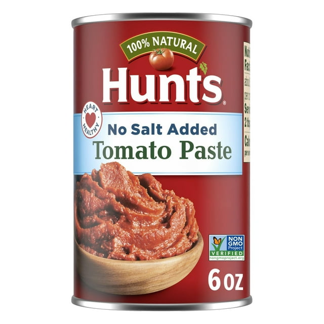 Hunt's No Salt Added Tomato Paste, 6 oz Can, Pack of 4