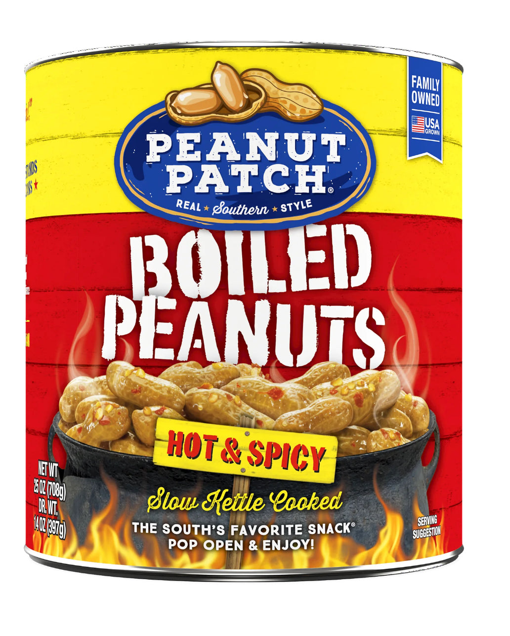 Peanut Patch Boiled Peanuts Duo – Hot & Spicy (25 oz) + Original (25 oz) Can