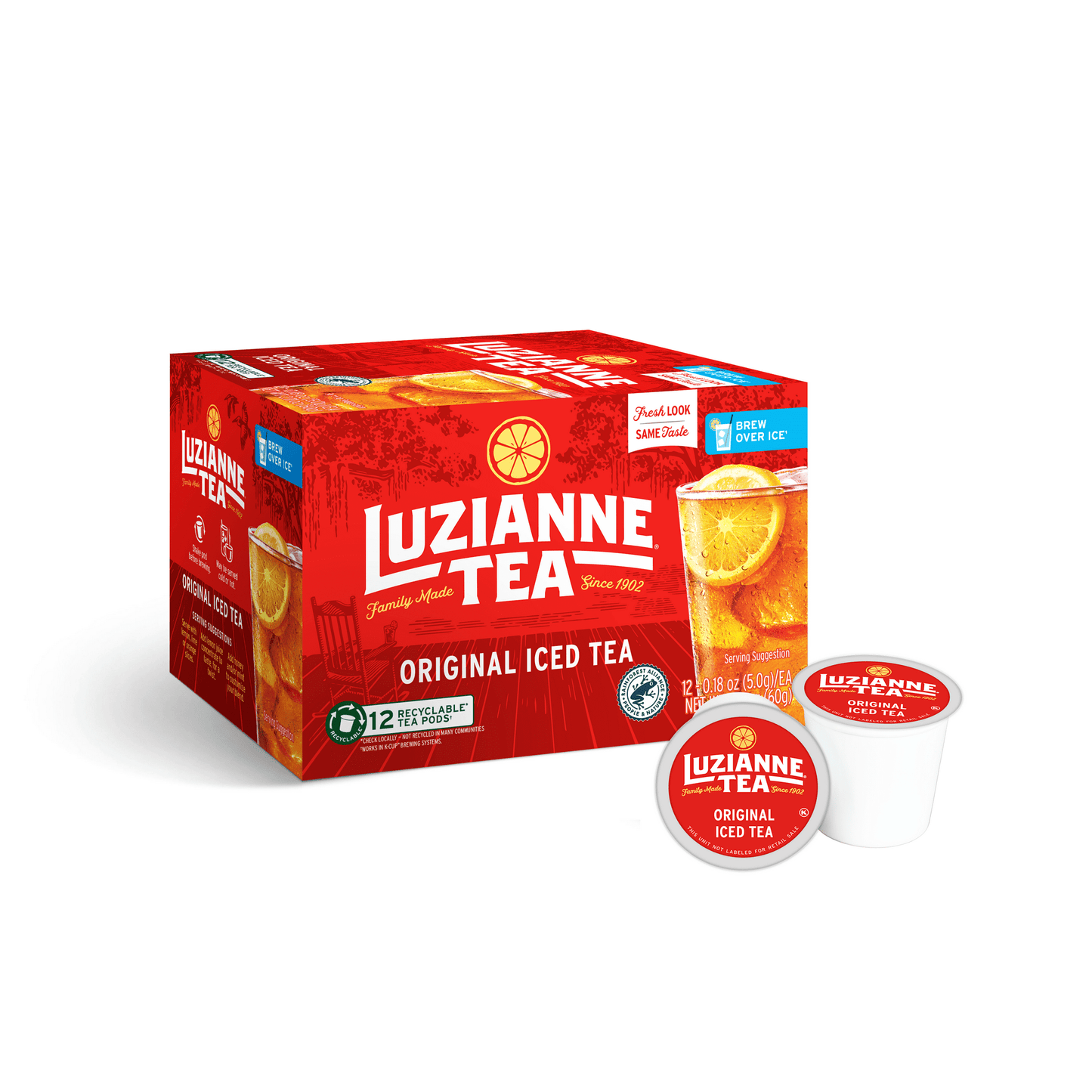 Luzianne Unsweet Tea Single Serve Cups, 12 Count, 2.11 oz