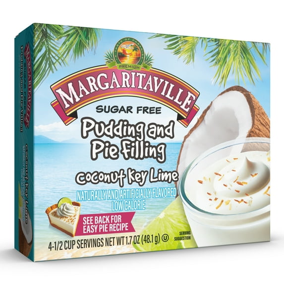 Margaritaville Coconut Key Lime Sugar Free Instant Pudding Mix and Pie Filling, 4 Servings, 1.70 oz Box (Pack of 5)