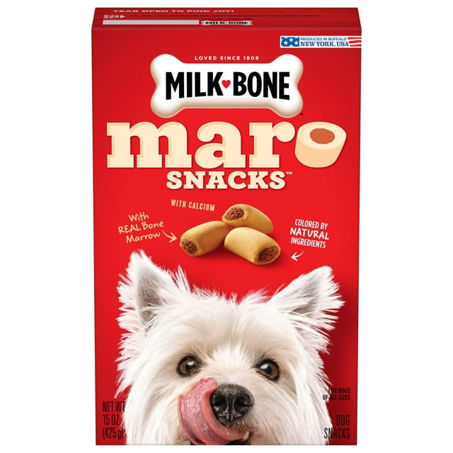 Milk Bone MaroSnacks Small Dog Treats With Bone Marrow, 15 ozs, Pack of 4