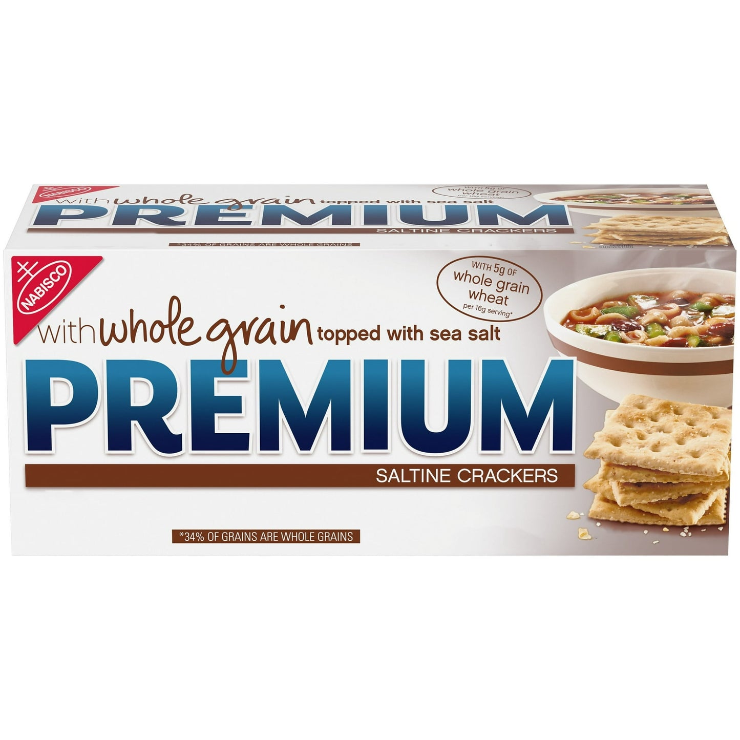Premium Saltine Crackers, with Whole Grain Wheat, Lunch Snacks, 1.06 lb (Pack of 4)