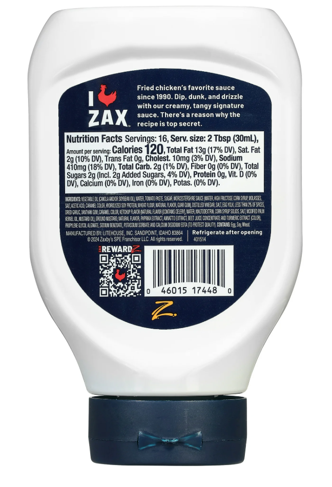 Zaxbys Zax Sauce 16 fl oz (Pack of 2)