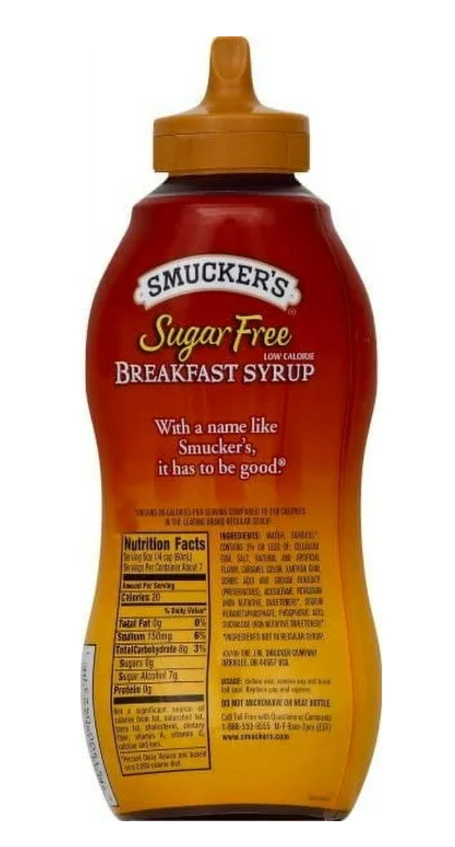 Smucker's Sugar Free Low Calorie Breakfast Syrup, 14.5 oz (Pack of 2)