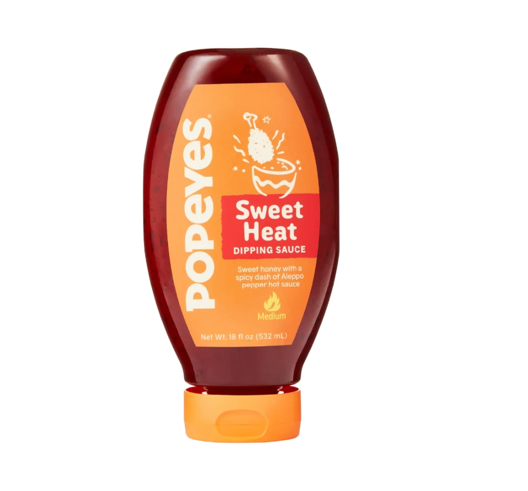 Popeyes Louisiana Kitchen Sweet Heat Dipping Sauce, 18 oz Bottle (Pack of 2)