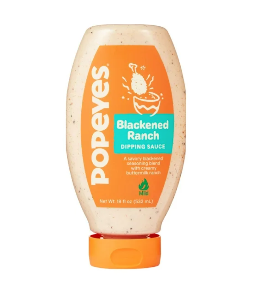Popeyes Louisiana Kitchen Blackened Ranch Dipping Sauce, 18 oz Bottle (Pack of 2)