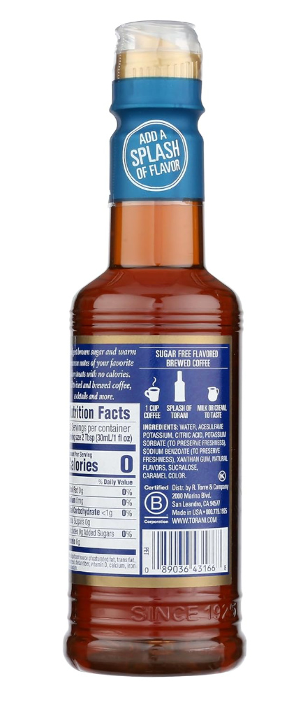 Torani Syrups, Flavoring Syrup Sugar Free Brown Sugar Cinnamon, 12.7 Oz