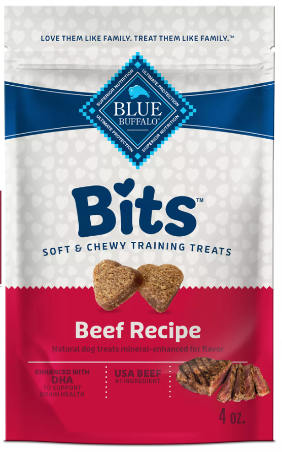 Blue Buffalo Bits Soft Dog Treats Variety Pack, 4oz each (Salmon, Chicken, and Beef)