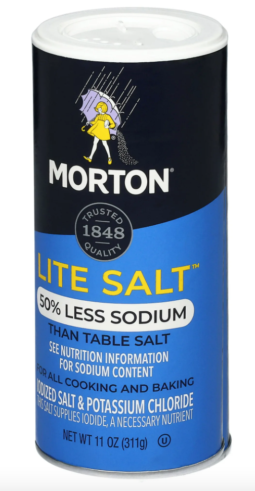 Morton® Lite Salt, Low Sodium for a Heart Healthy Salt Alternative, 11 oz (Pack of 4)