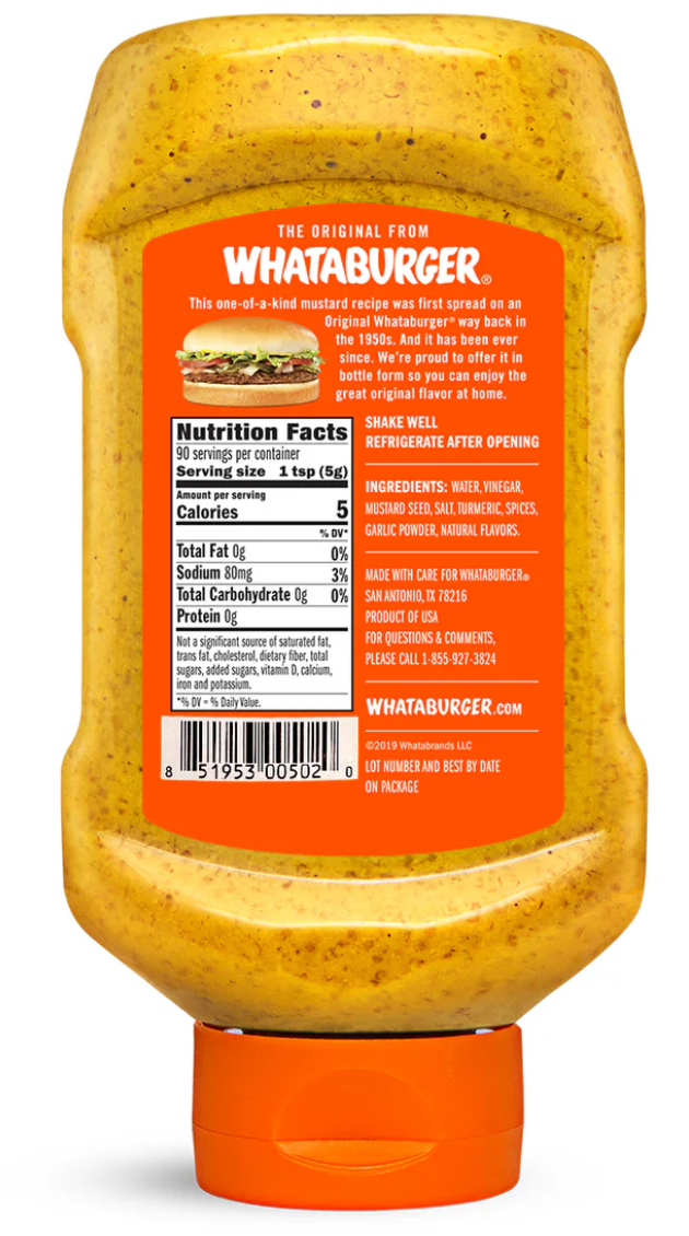 Whataburger Original Mustard and Whataburger Spicy Ketchup Duo Pack
