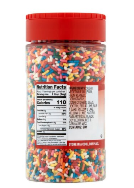 Betty Crocker Parlor Perfect Confetti Sprinkles Ice Cream Toppings 9 oz (Pack of 4)