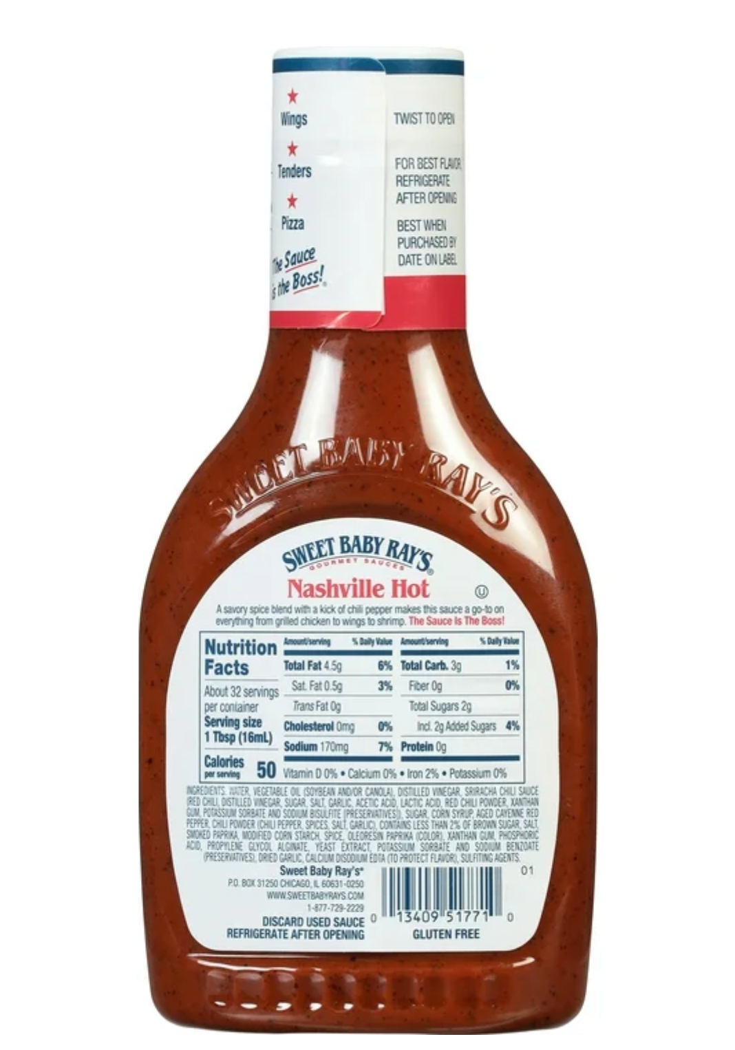 Sweet Baby Ray's Nashville Hot Wing Sauce, 16 fl oz