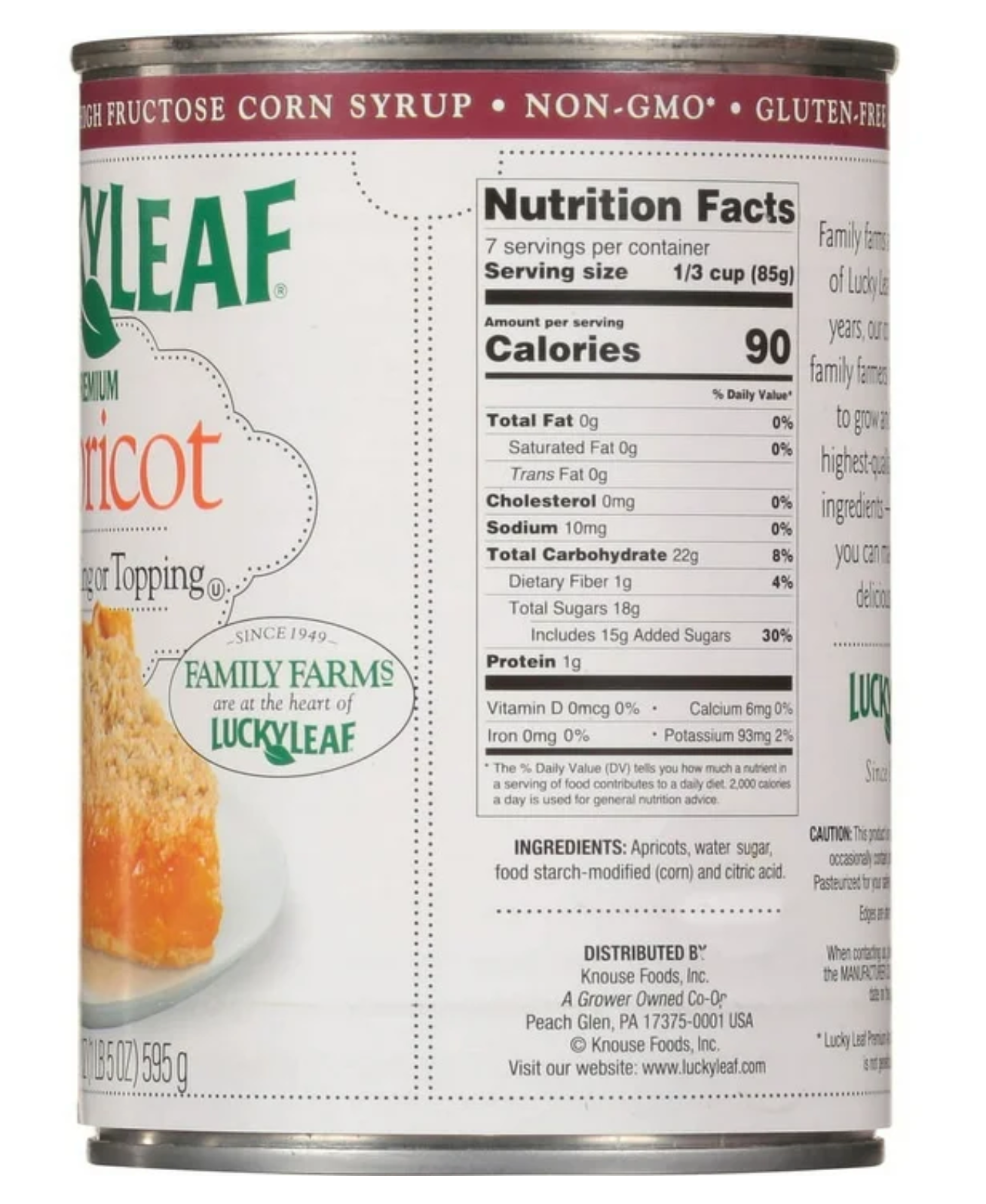 Lucky Leaf Apricot Pie Fruit Filling & Topping - 21 oz (Pack of 2)
