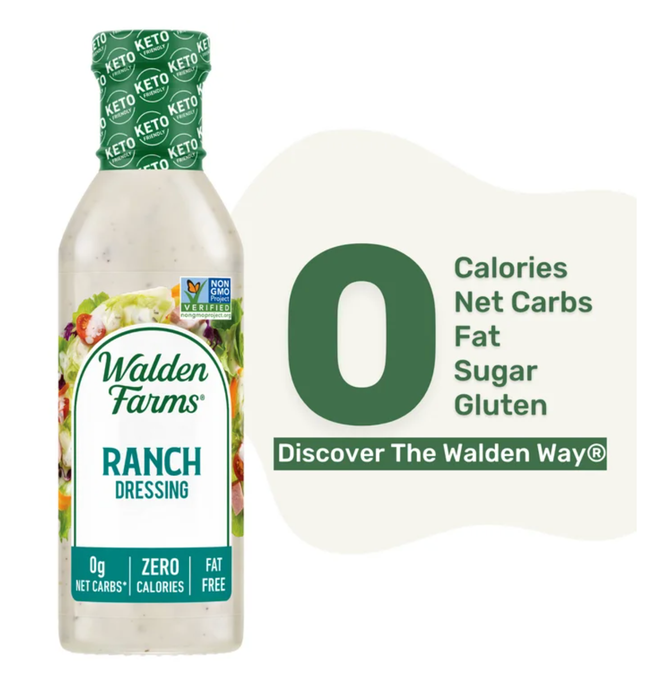 Walden Farms Ranch Salad Dressing 12 oz (Pack of 4)