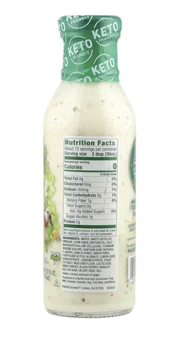 Walden Farms Ranch Salad Dressing 12 oz (Pack of 4)