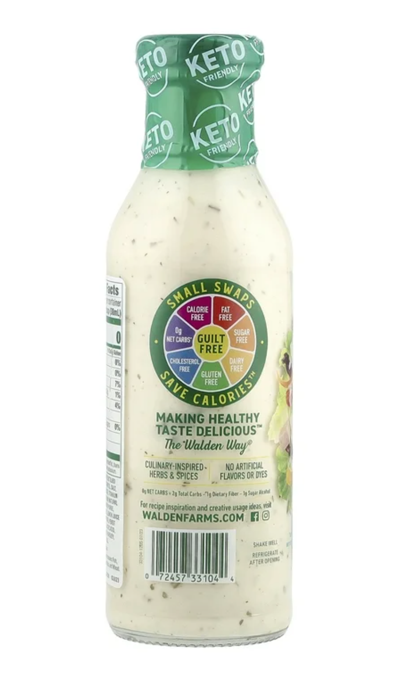 Walden Farms Ranch Salad Dressing 12 oz (Pack of 4)