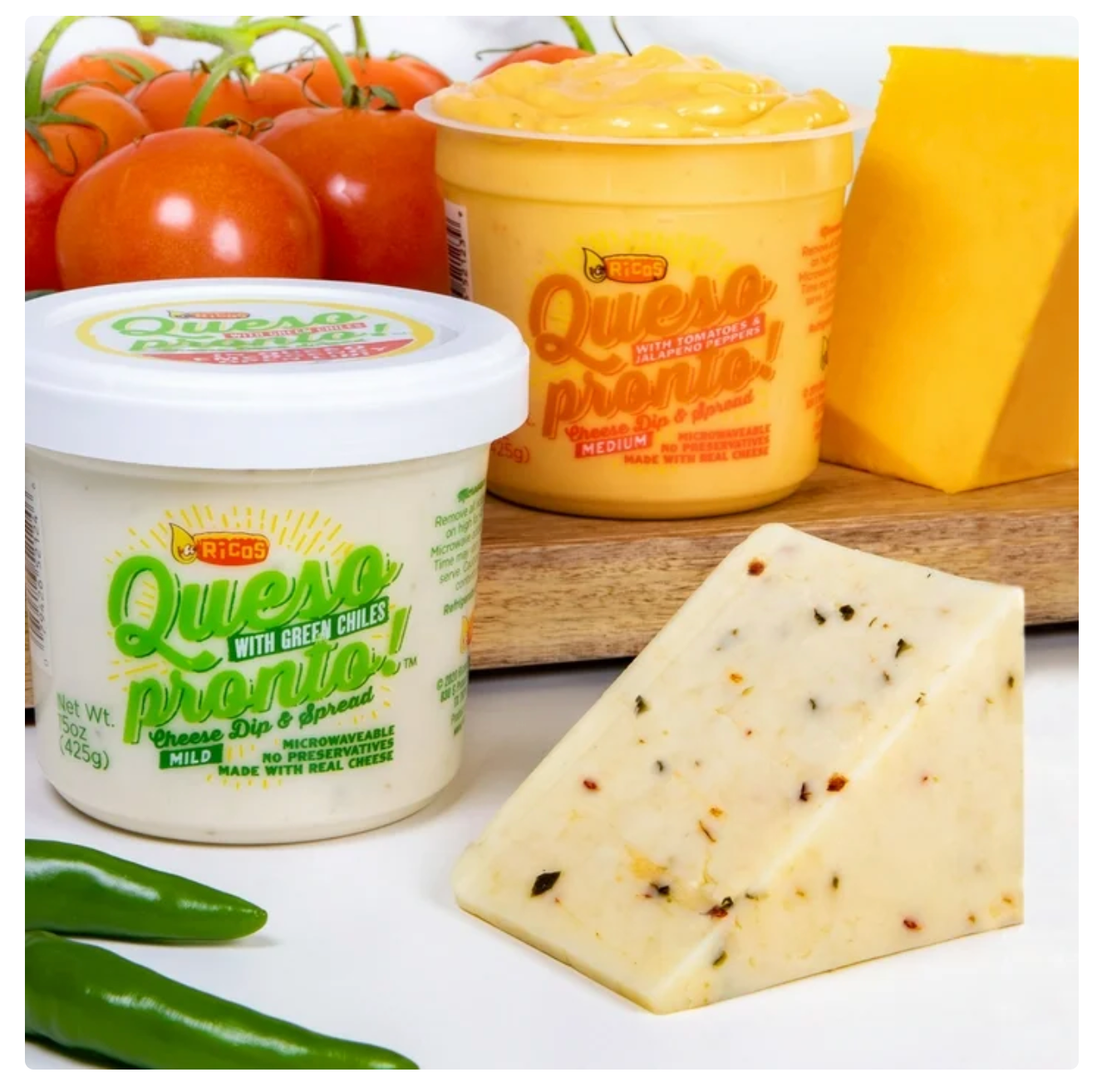 Ricos® Queso Pronto Mild Cheese Dip & Spread with Green Chiles, 15 oz (Pack of 4)