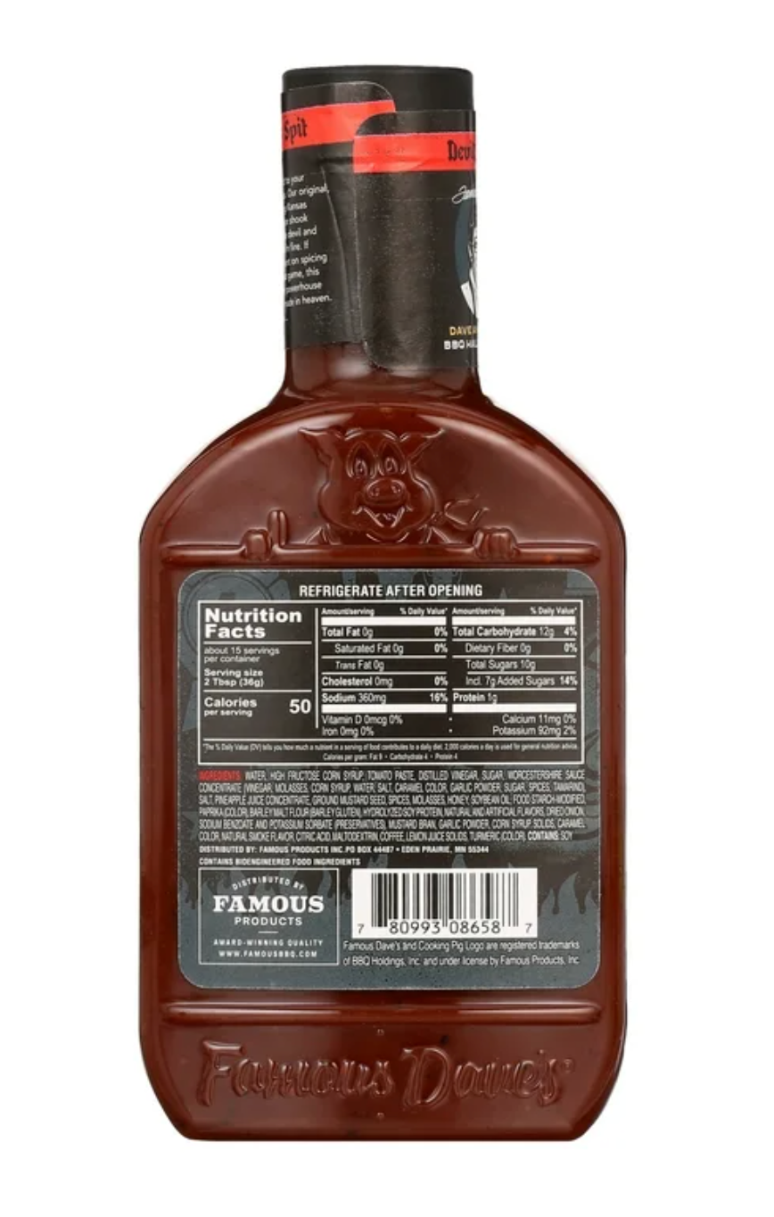 Famous Dave's BBQ Sauce Devil's Spit (Pack of 2)