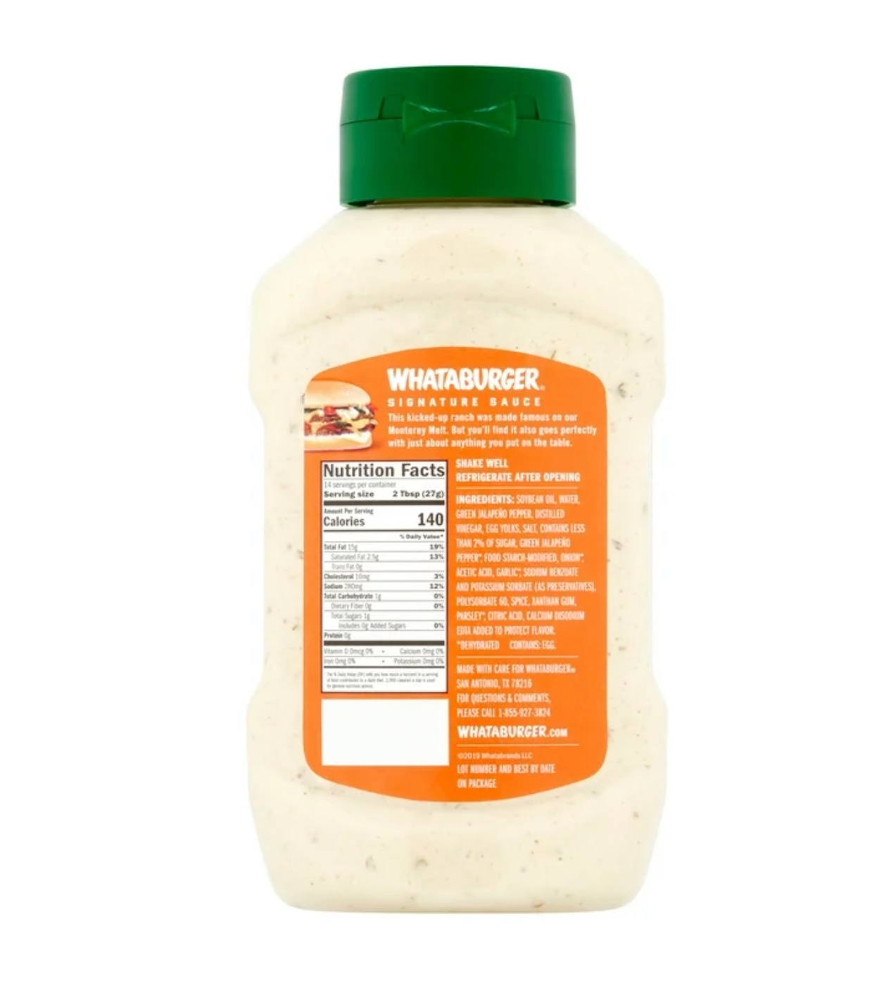 Whataburger Jalapeno Spicy Ranch, 14.5oz (Pack of 2)