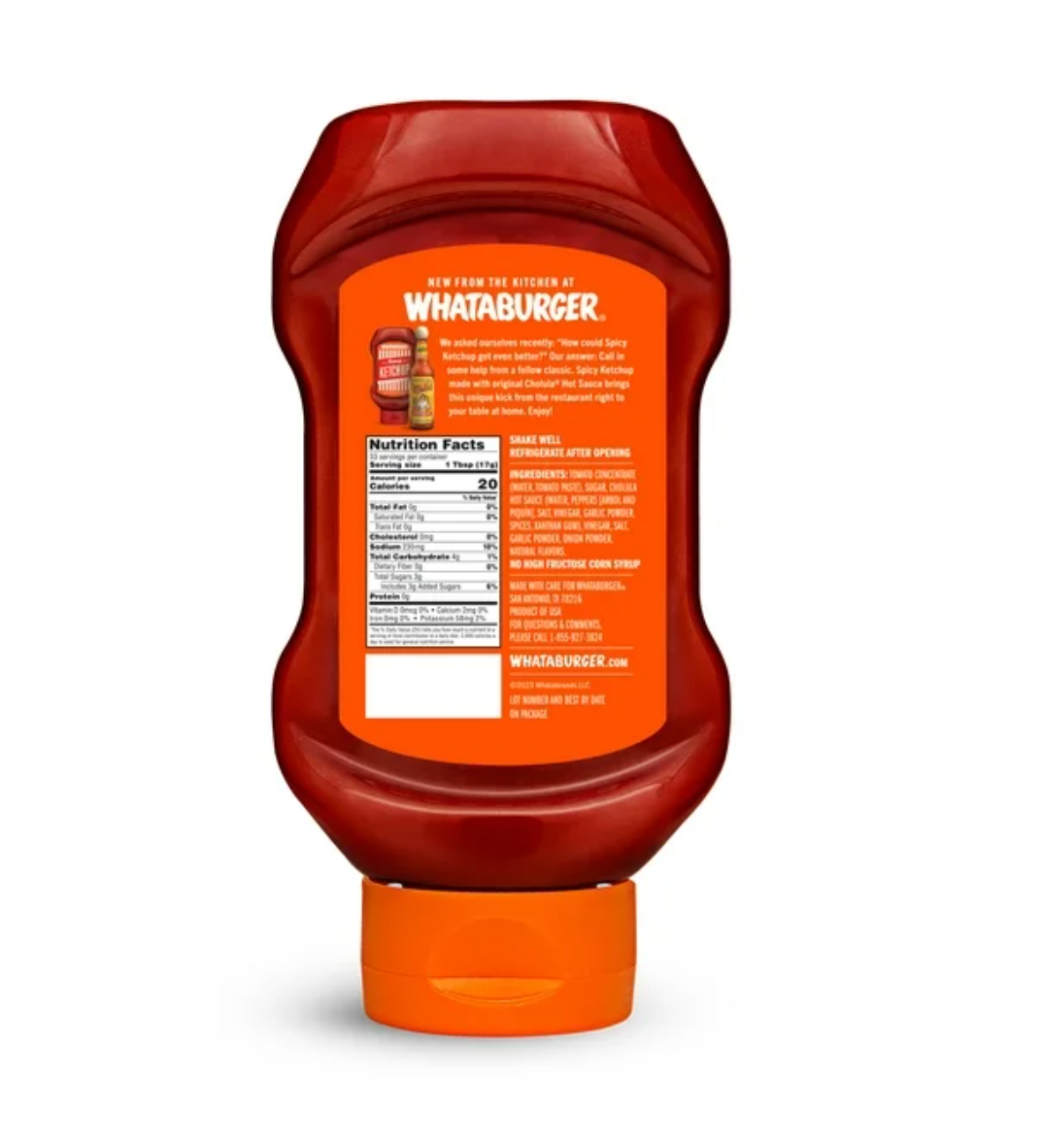 Whataburger Spicy Ketchup with Cholula, 20oz