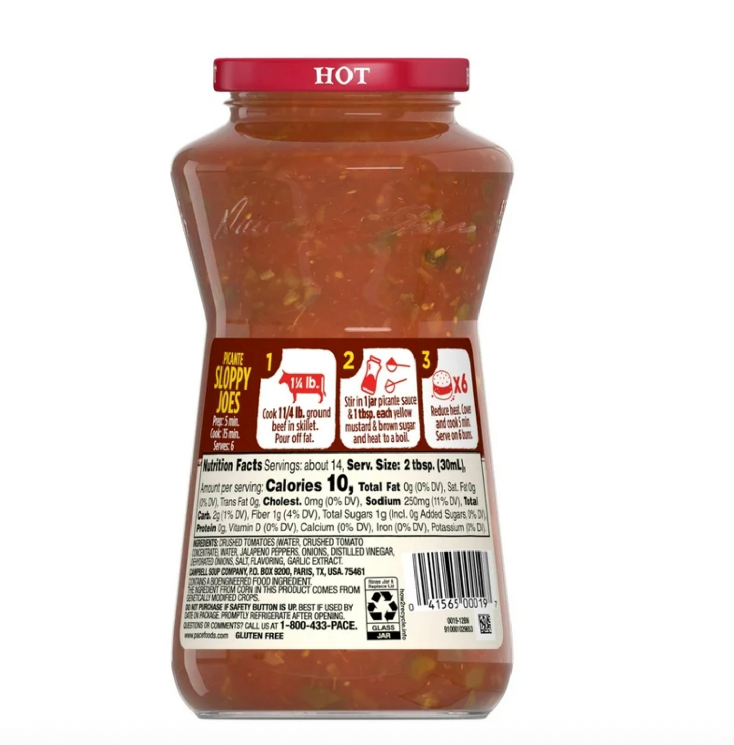 Pace Hot Picante Sauce 24 oz (Pack of 2)