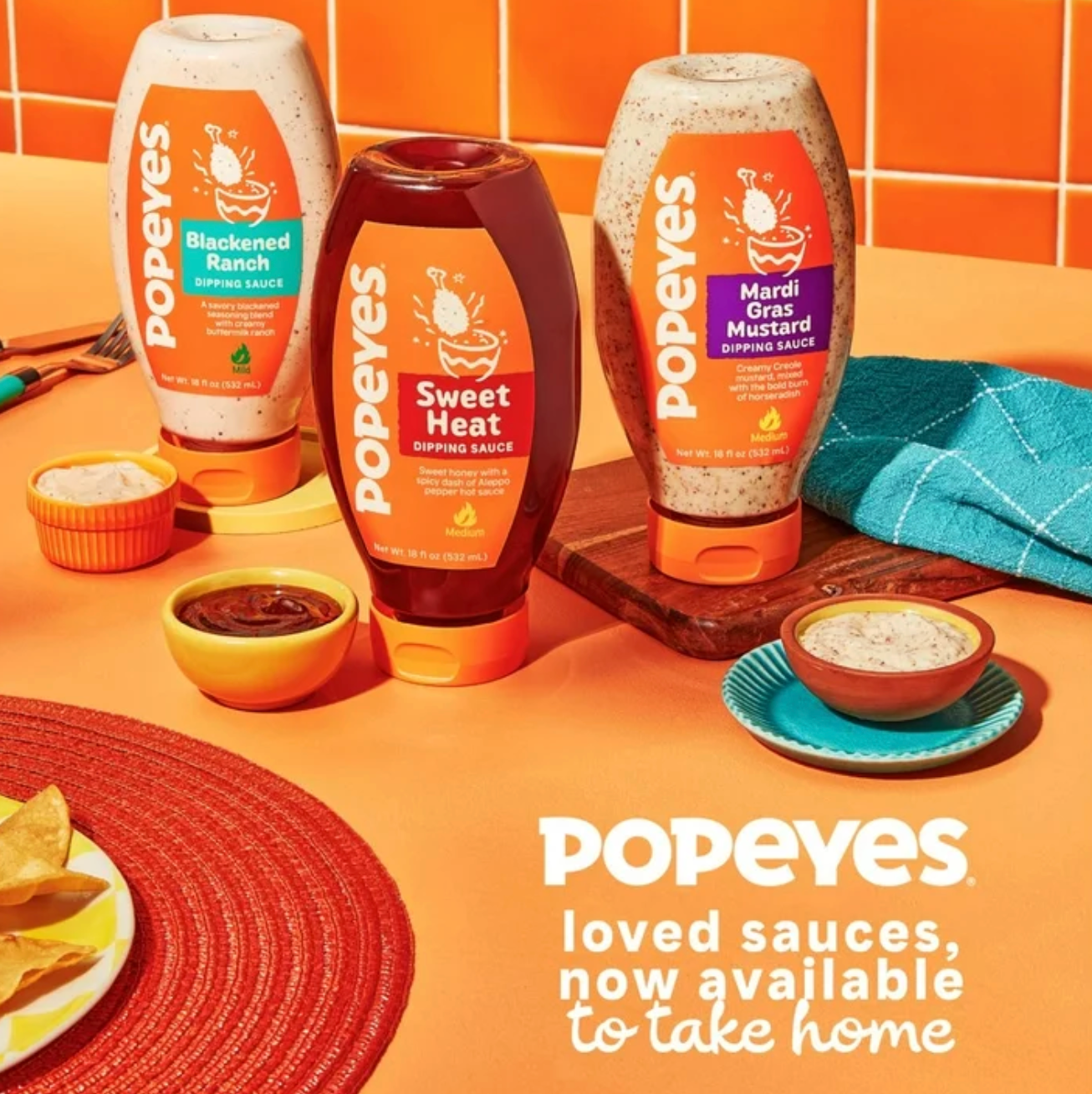 Popeyes Sauce Variety Pack, 18 fl. oz (Sweet Heat and Blackened Ranch)