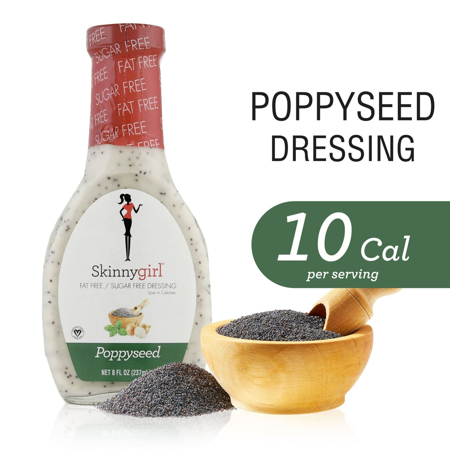 Skinnygirl, Fat-Free, Sugar-Free Poppyseed Salad Dressing, 8 fl oz (Pak of 4)