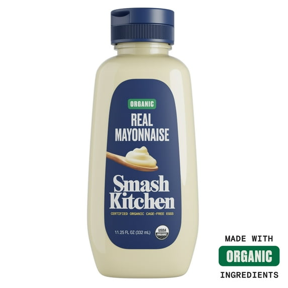Smash Kitchen Organic Real Mayonnaise, 11.25 oz Bottle (Pack of 4)