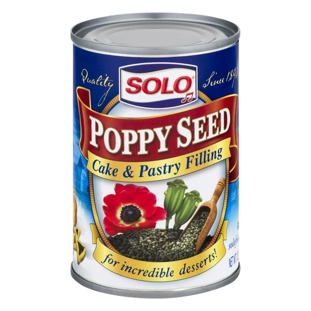 Solo Cake & Pastry Filling Poppy Seed, 12.5 oz, Pack of 4
