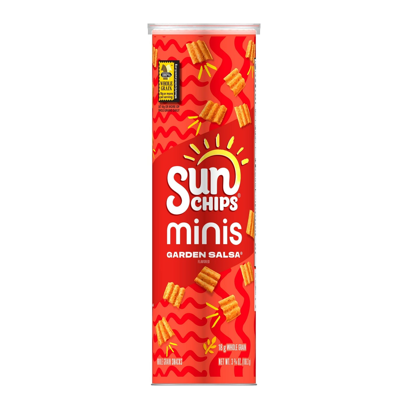 SunChips Minis Garden Salsa Flavored Canister, 3.75 oz, Pack of 3
