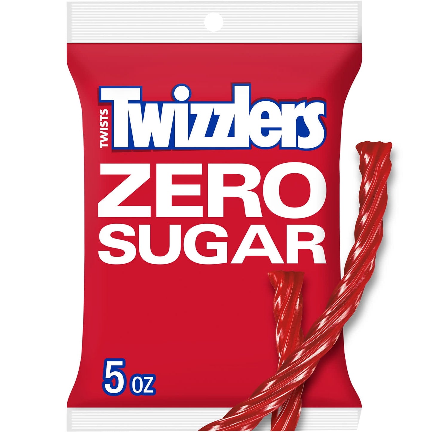 Twizzlers Zero Sugar Twists Strawberry Flavored Licorice Style Candy, Bag 5 oz, Pack of 4