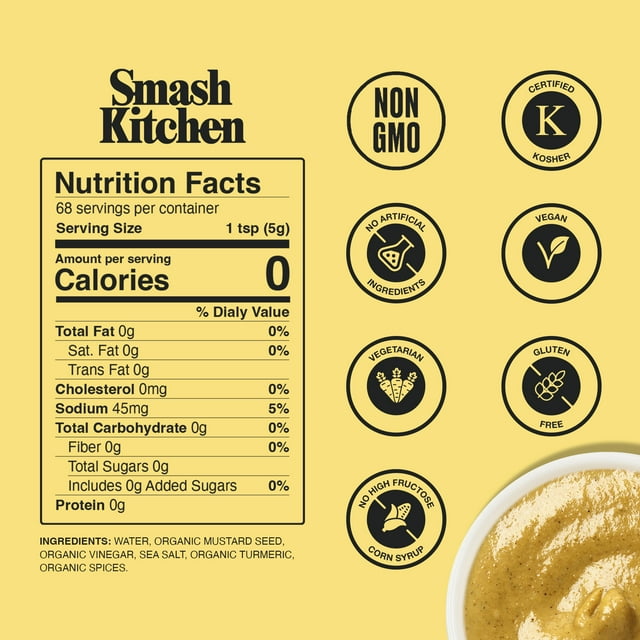 Smash Kitchen Organic Dijon Mustard, 12 oz Bottle
