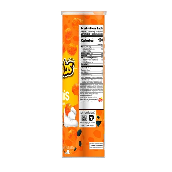 Cheetos Minis Cheddar Flavored Snack Chips, 3.625 oz, Canister, Pack of 3
